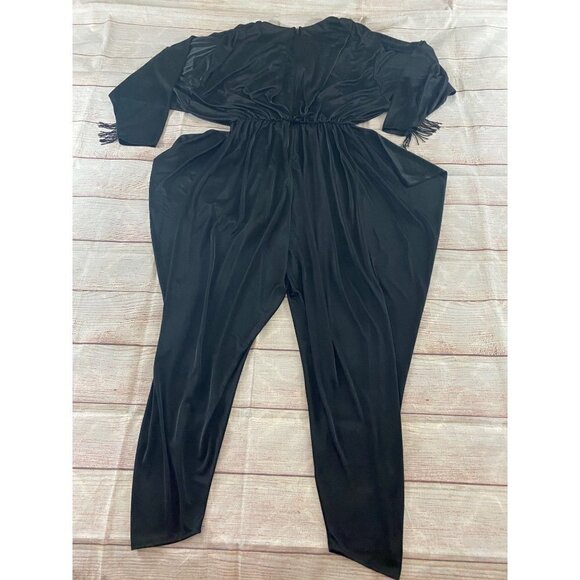 Vintage 1980's David Rose Black Harem Style Tassled Jumpsuit - Medium - Picture 11 of 13